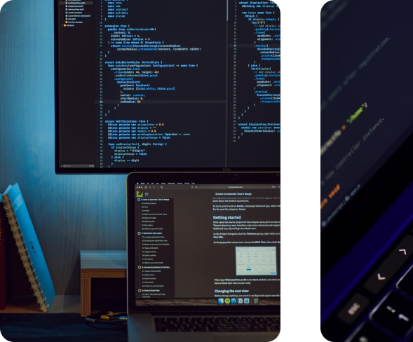 Laptop in background